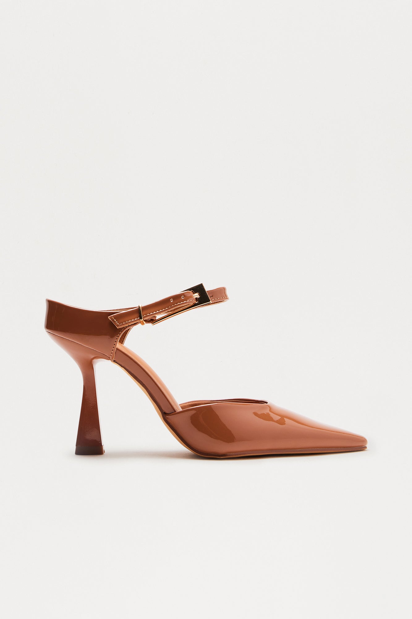Cesar Buckle Mule Pumps - Camel