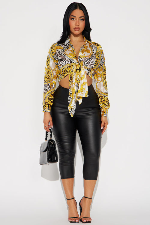 A Touch Of Royalty Baroque Blouse - Off White/combo