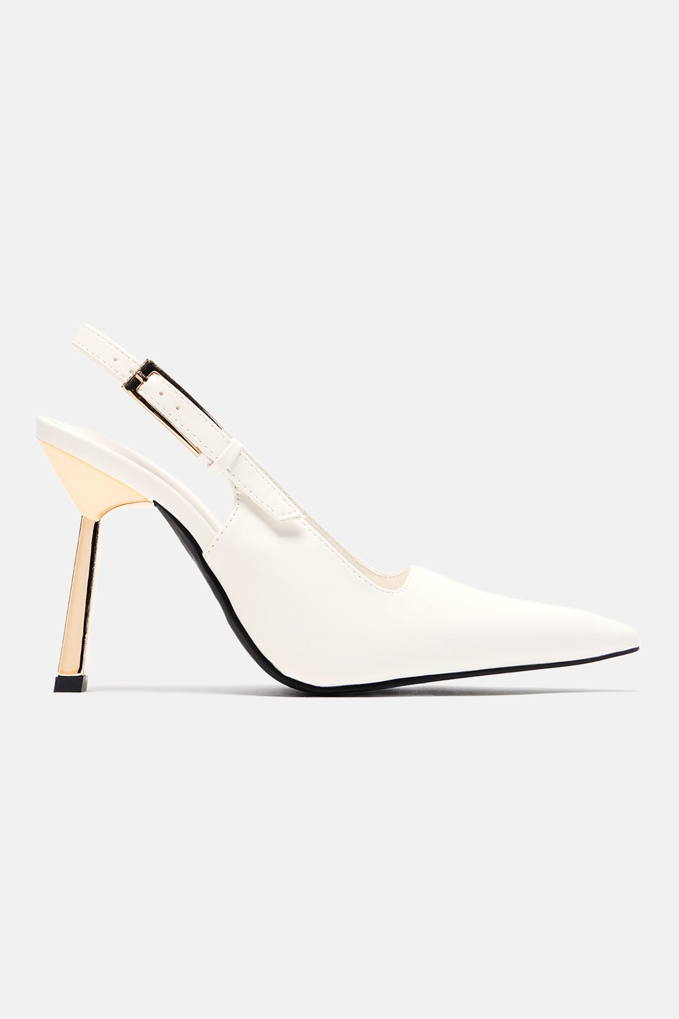 Put The Time In Slingback Pumps - White