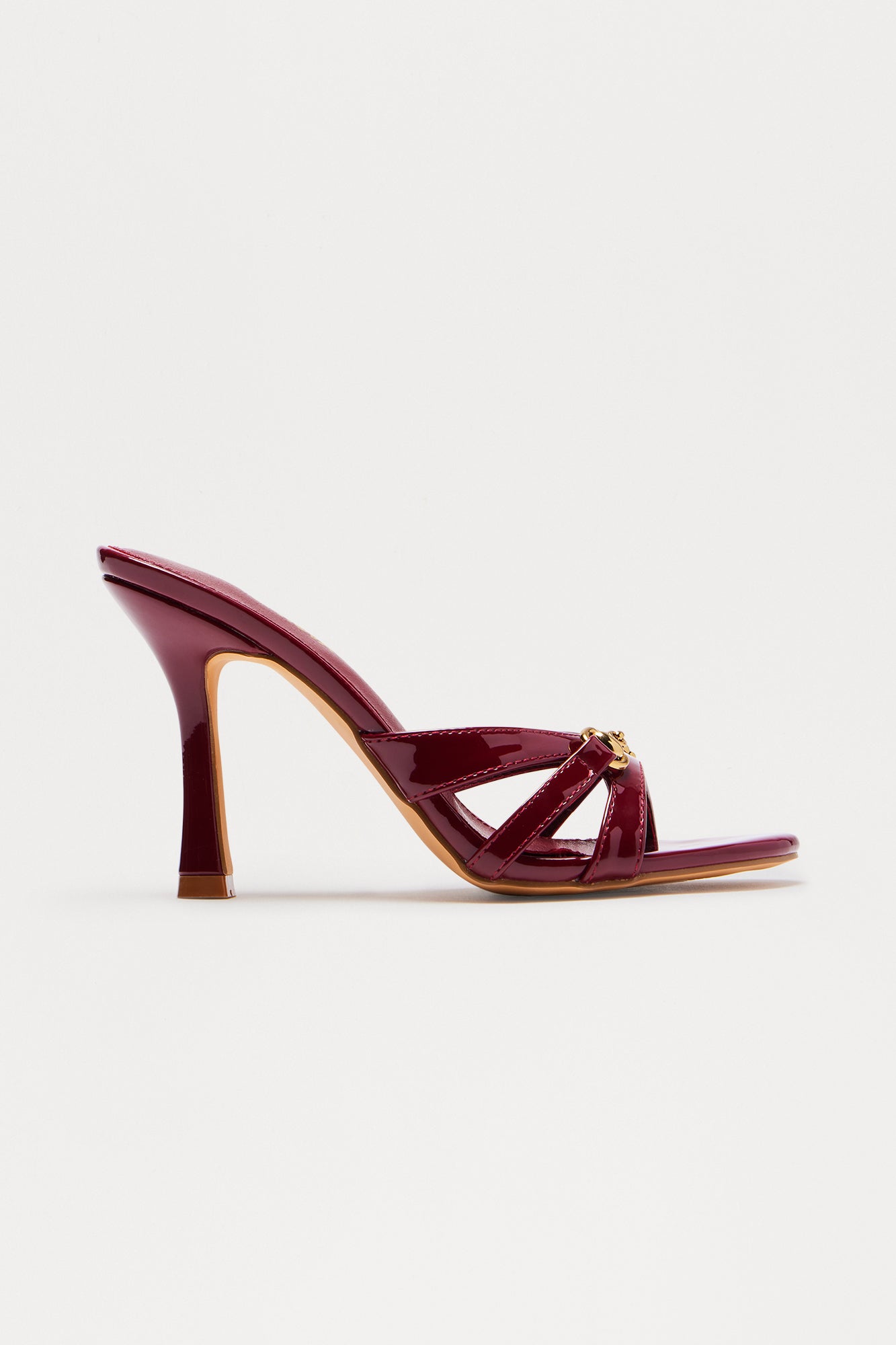 Cider Hardware Faux Patent Heels - Burgundy