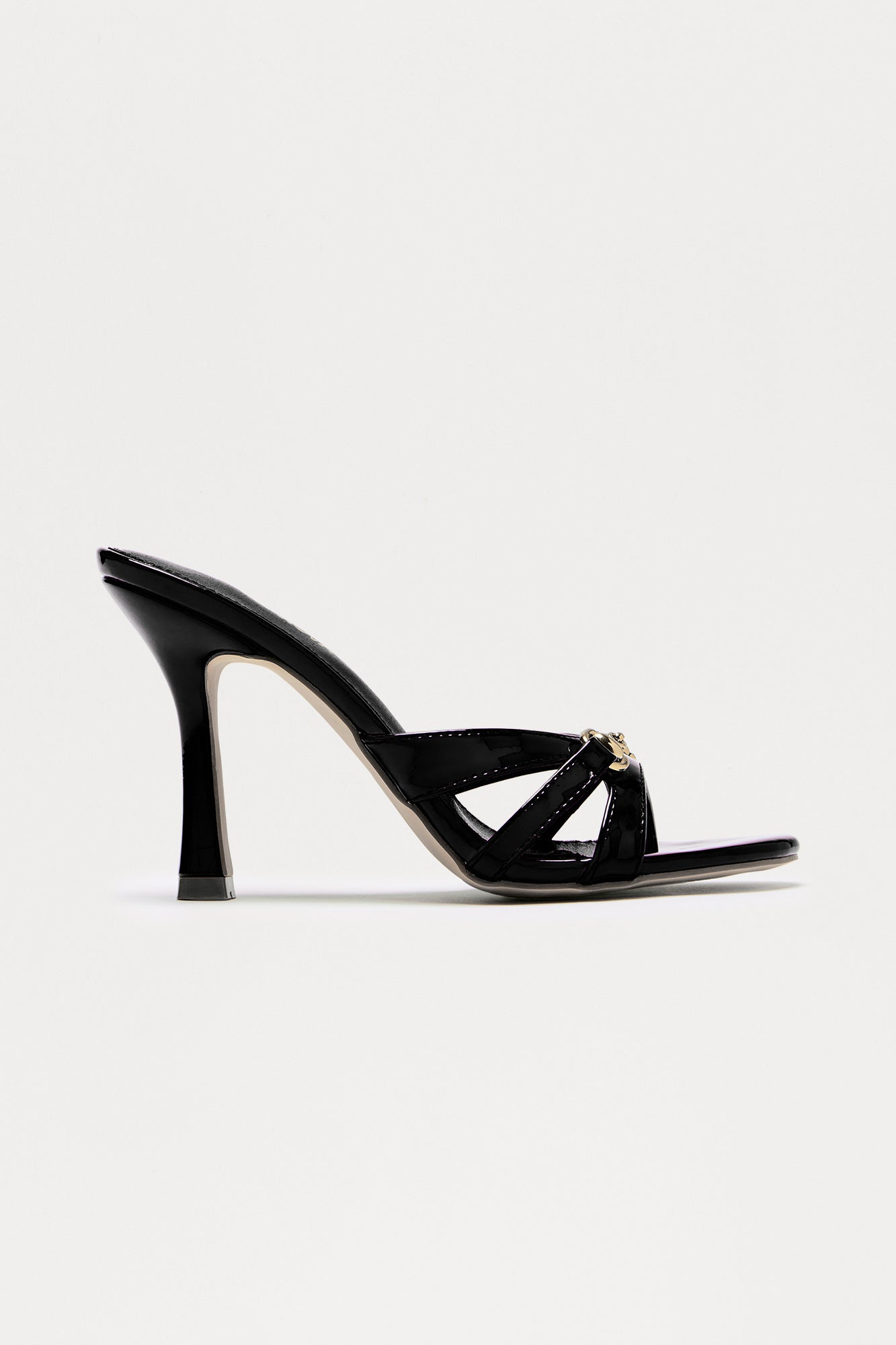 Cider Hardware Faux Patent Heels - Black