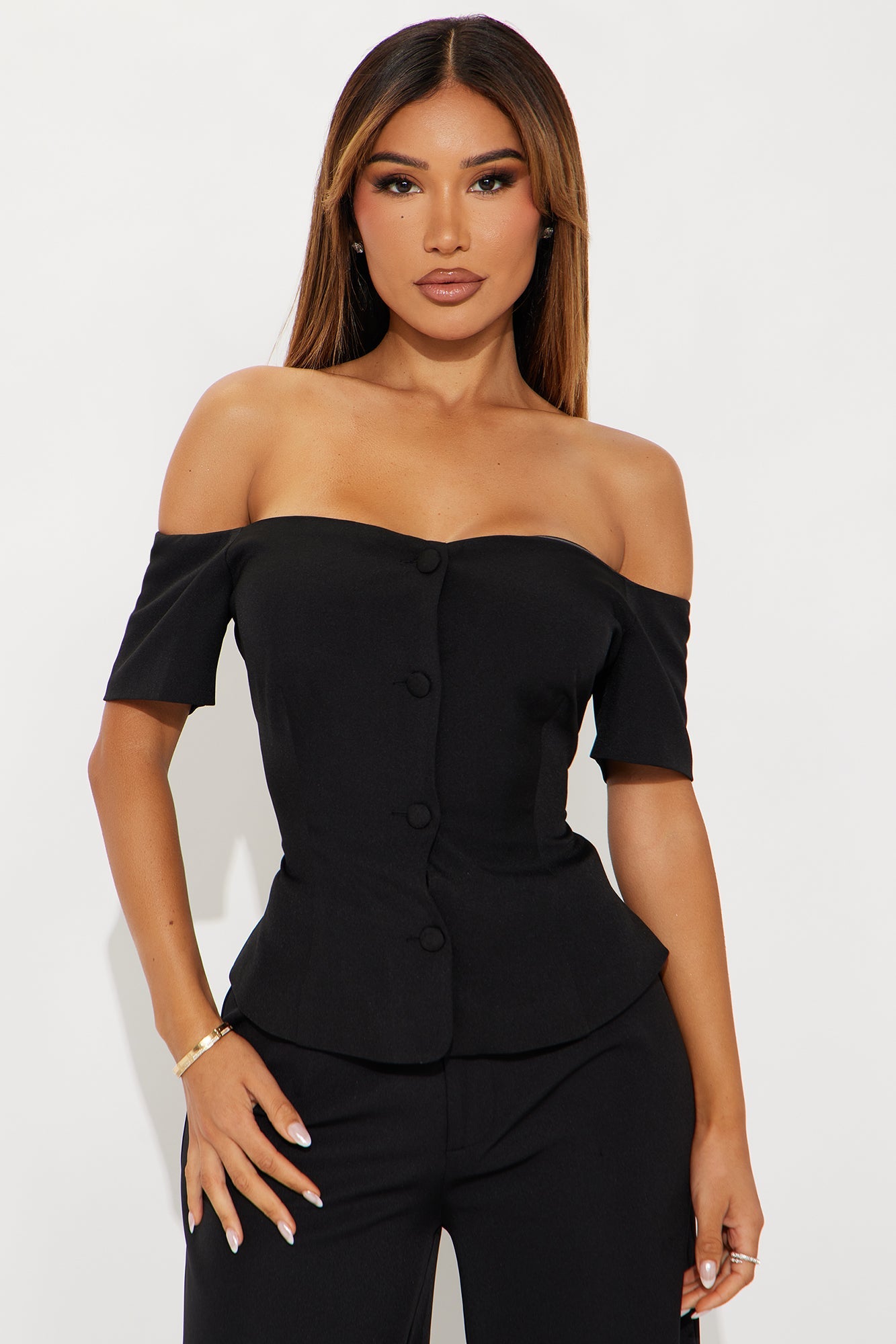 Where To Next Off Shoulder Blouse - Black