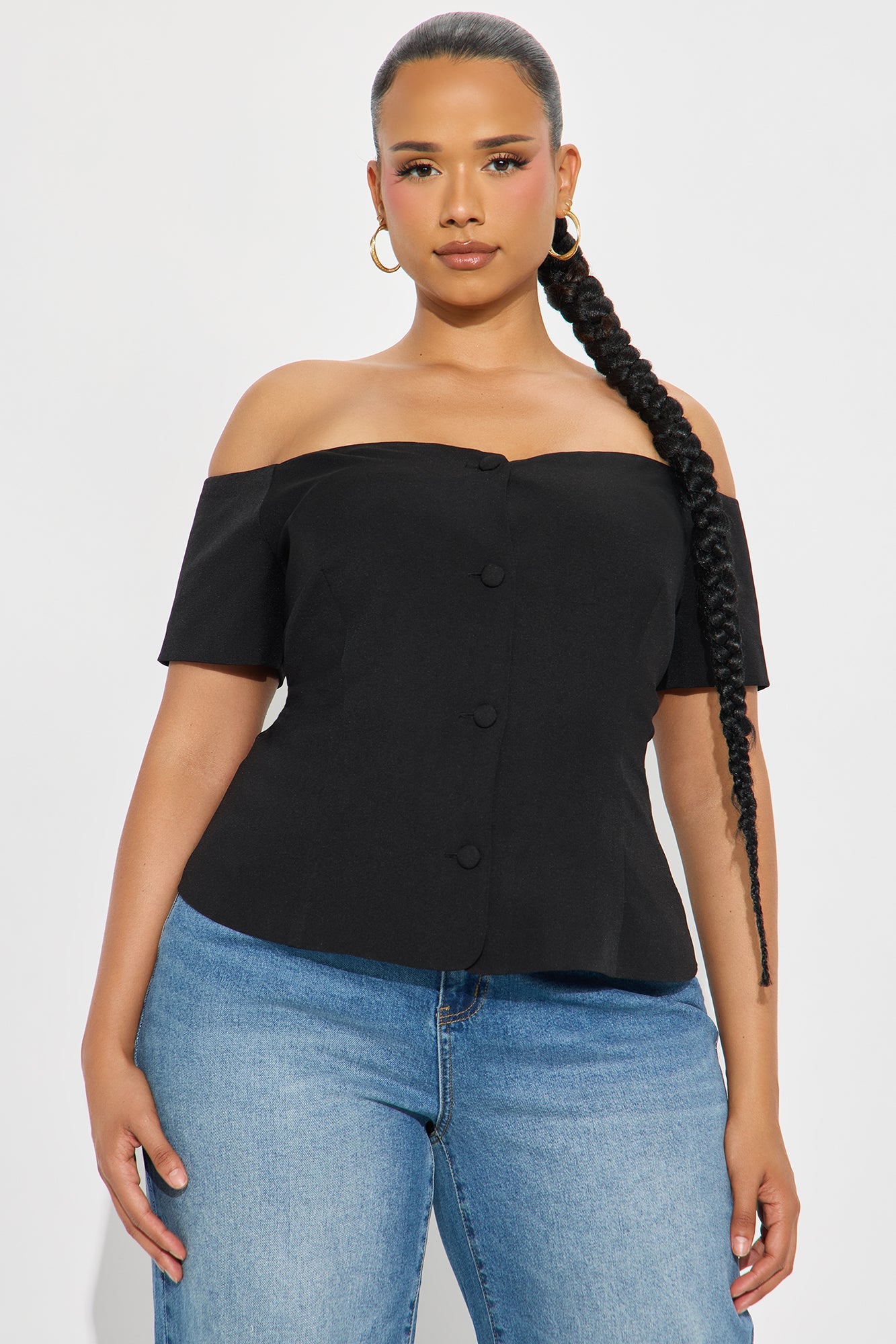 Where To Next Off Shoulder Blouse - Black