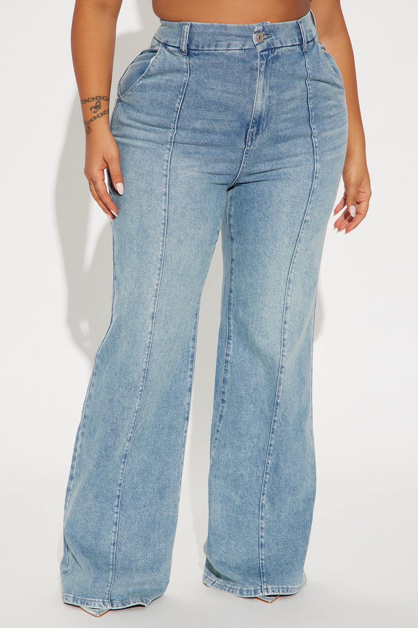High Value Wide Leg Trouser Jeans - Light Wash