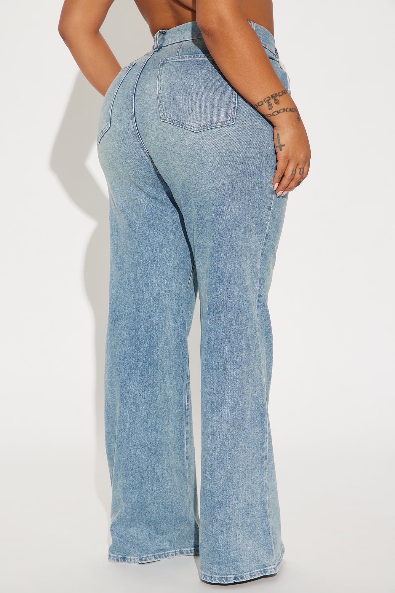 High Value Wide Leg Trouser Jeans - Light Wash