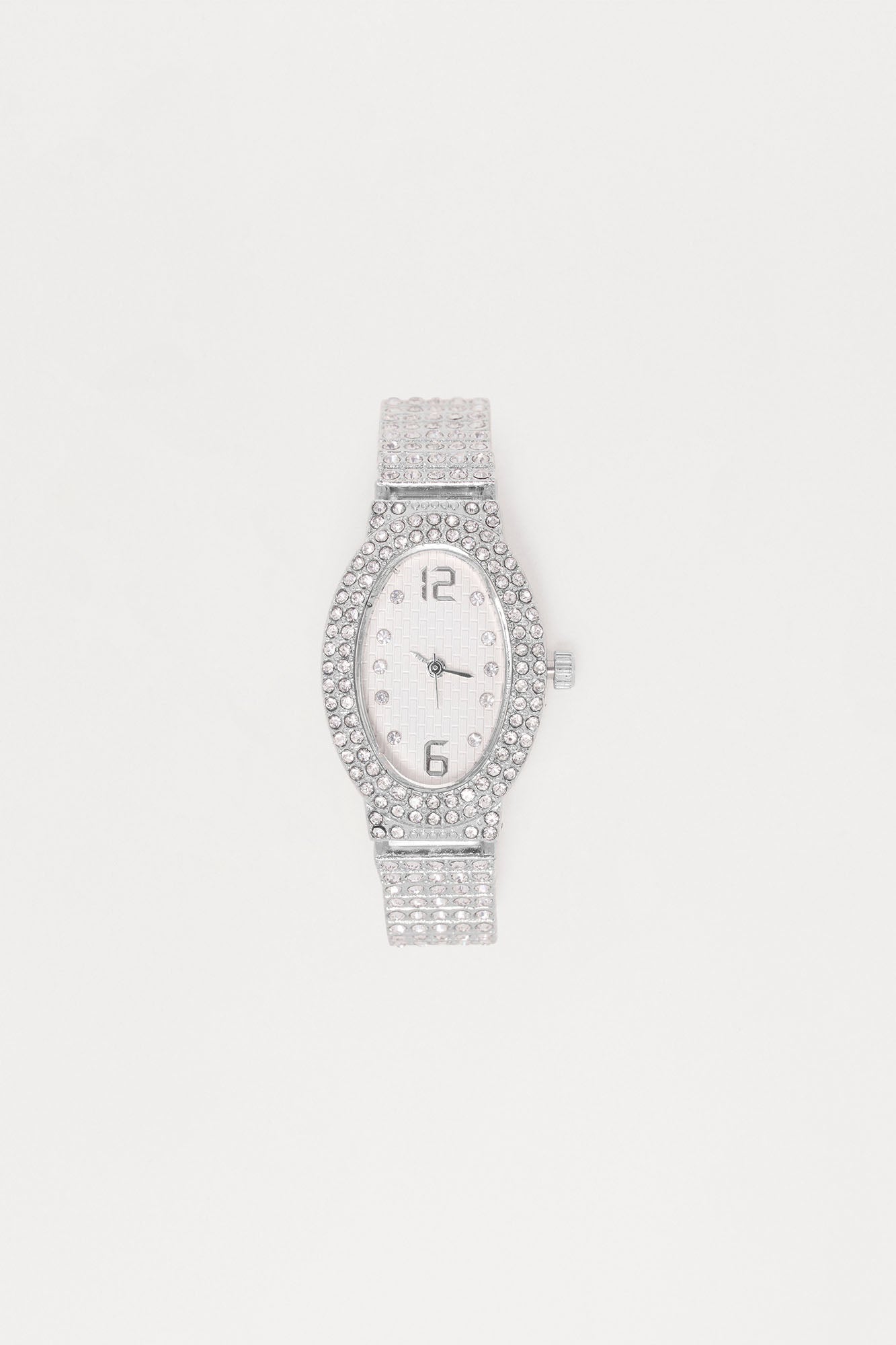 Time Will Tell Rhinestone Watch - Silver