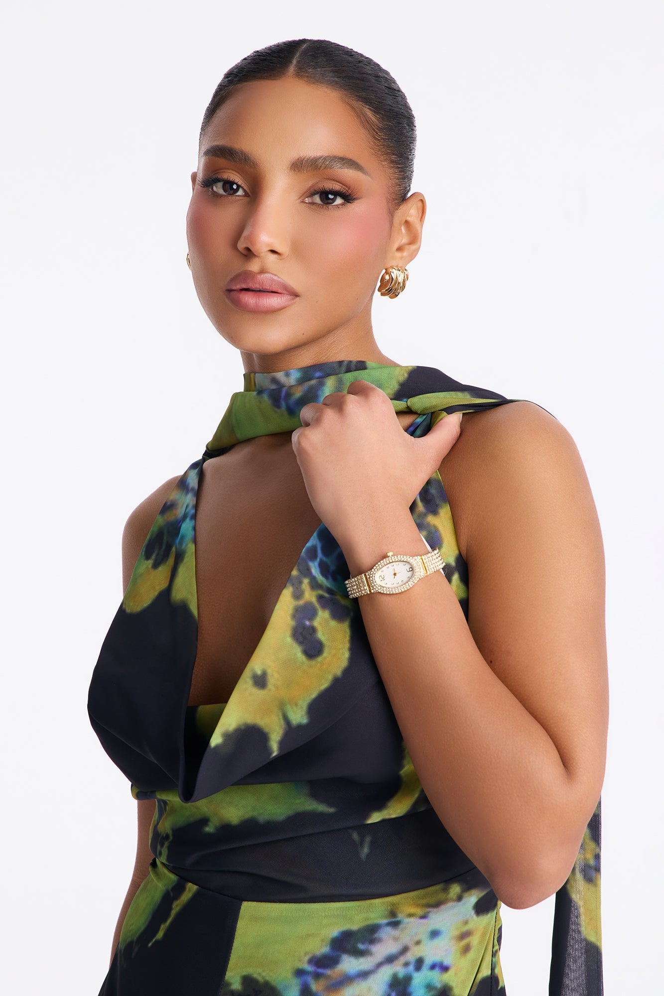 Time Will Tell Rhinestone Watch - Gold