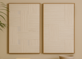 Conjunto de Quadros Decorativos Linhas Neutras – Textura Off White