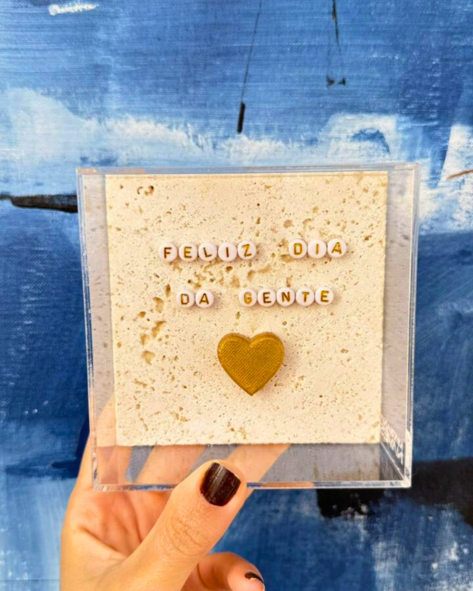 Quadro em Acrílico "Feliz Dia da Gente" - 10x10 cm