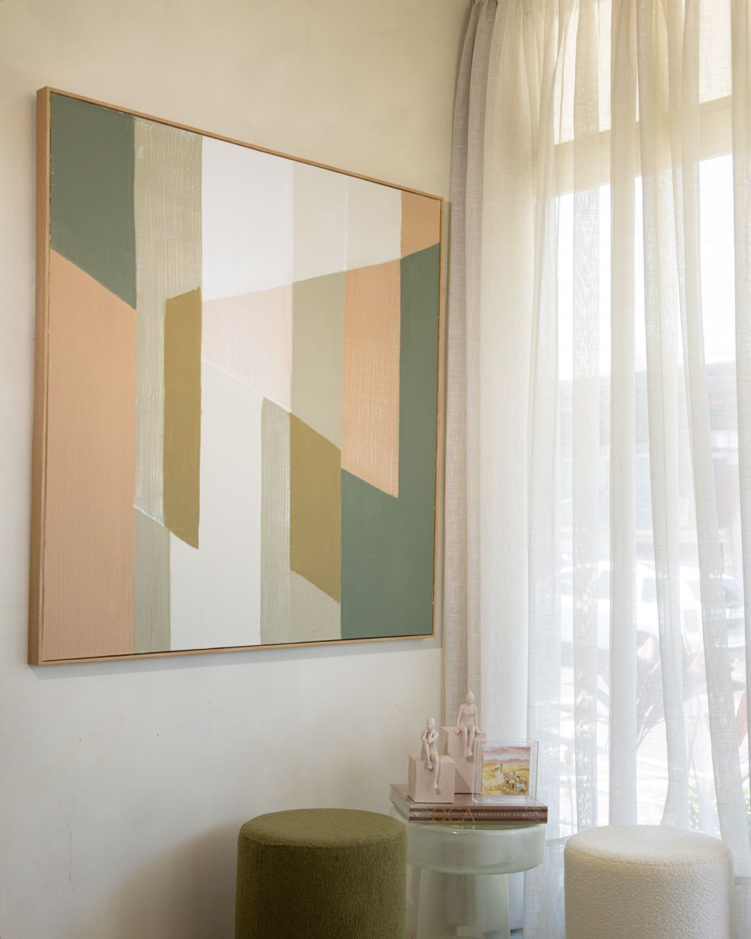 Quadro Abstrato Tons Naturais - 120x120cm
