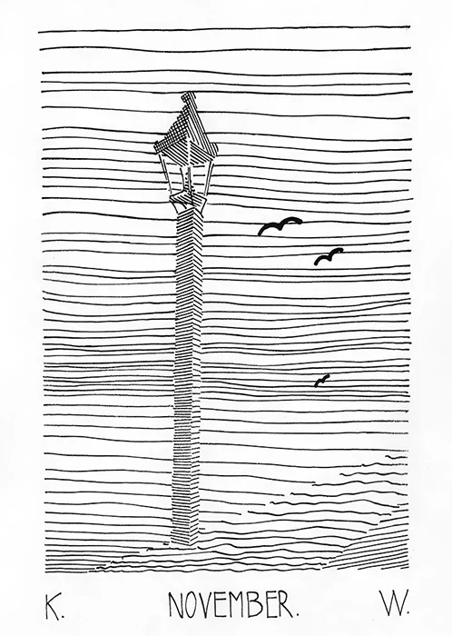 Lantern and Three Birds by Karl Wiener