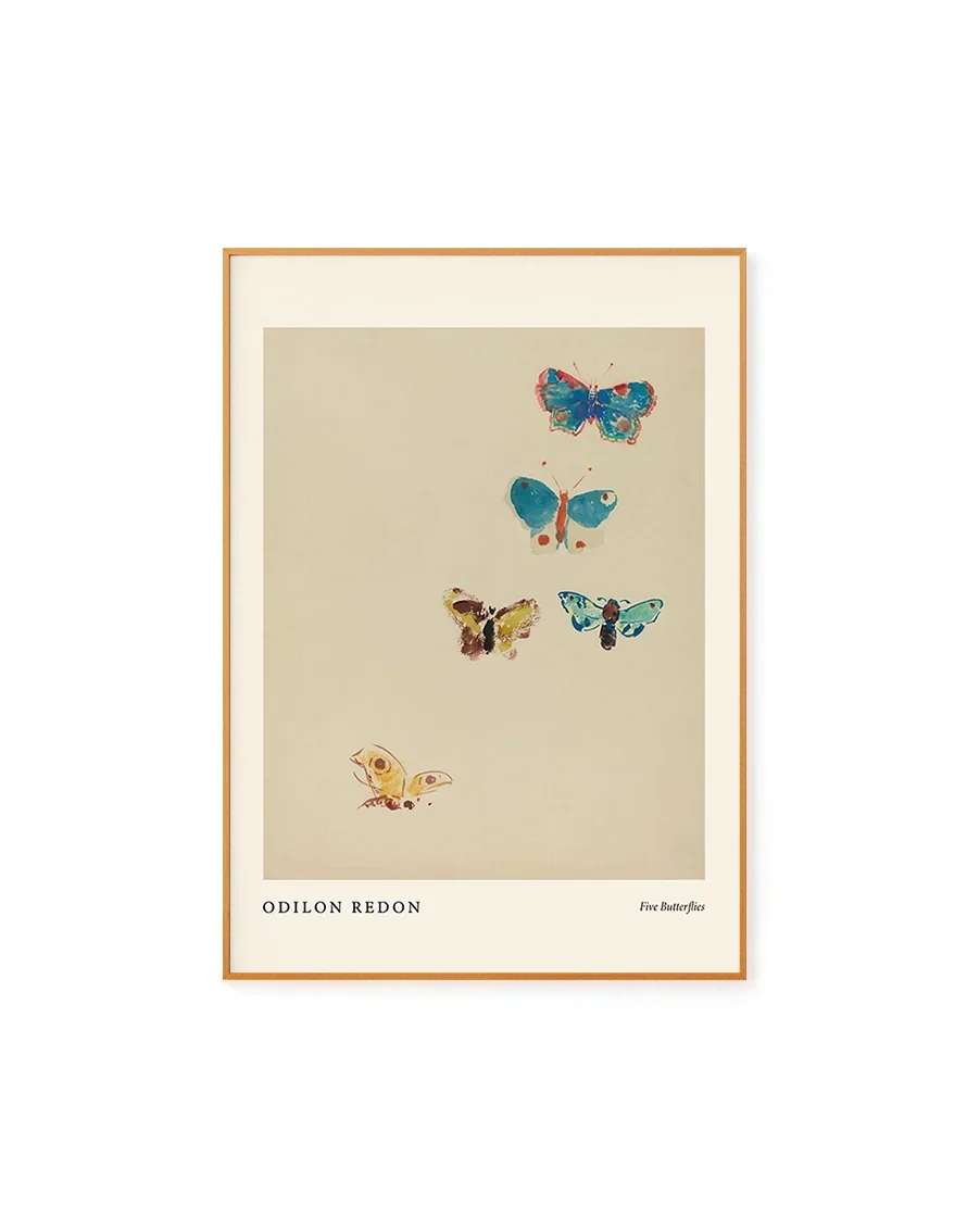 Five Butterflies by Odilon Redon